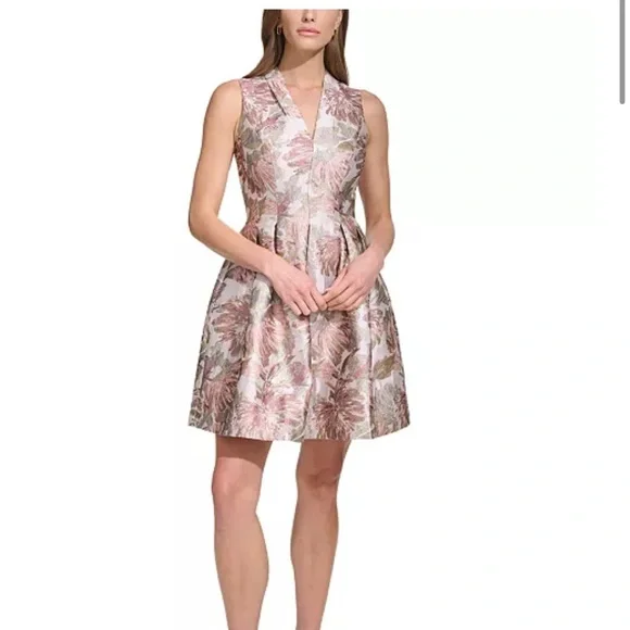 slim fit dress slacks Floral Jacquard Fit & Flare Dress Floral / Medium main image 1
